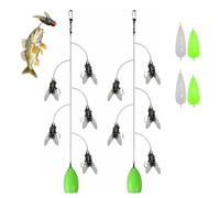 Multi-Hook Artificial Fly Fishing Lure Set, Bionic Fly Fishing Bait with 2 Throwing Aids - Realistic Insect Imitation with Quick Strike Hooks for All Kinds of Fish(5 Hooks*2pcs,M)