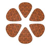 Multi-Instrument Guitar Picks 6 Pack Animal Print Tiger Stripe, Semi-Round Plectrums for Electric, Acoustic, Bass & Ukulele, 0.46-0.96mm