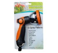 Multi-Jet Spray Gun - Heavy Duty Soft Touch : Ideal for Daily Use, Multi-Tasking Gun with Flow Control, 10 Patterns: Cone, Jet, Flat, Full, Mist, Verticle, Centre, Angle, Shower, Soaker
