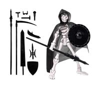 Multi Joint Action Figures - Skeleton Model with Hat and Cloak, Fully Poseable Character Figure, Movable Display Toy Statue, Battle Tool Assembly Model Kit for Boys Girls Collectors, Fant