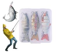 Multi-Jointed Bait - 3 Pieces, Sectioned, Glide, Slow Sinking - Bass and Bass Baits, Stream, Sea, Water and Salt