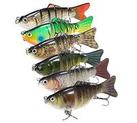 Multi Jointed Fishing Lure 7 Segments Lifelike Hard Crankbait Swimbait with 3D Eyes High Resolution Detail for Bass Pike Walleye ABS Material 10cm 20g (5)