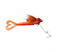 Multi Jointed Fishing Lure Hard Bait, Mouse Shape Swimbait with Curved Twin Tail for Natural Swimming Movement and Steel Wire Double Hooks, 22cm 36g (orange)