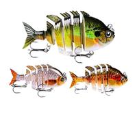 Multi Jointed Fishing Solio Bass Fishing Lures | Fish Lures Kit 3 Pieces Treble Hooks Swimming Baits | Crankbaits for Swimming, Freshwater and Saltwater,