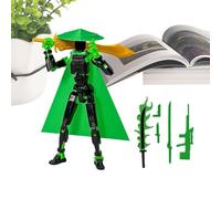 Multi Jointed Movable Robot Toys,Action Figure Set,3D Printed, Multi Jointed Action Figure With A Swordsman's Hat And Cloak, And Comes With 6 Tools,for Collectors
