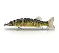 Multi Jointed Swimbaits, Segmented Slow Sinking Swimming Baits, Realistic Lifelike Freshwater & Saltwater Lure for Bass, Trout, Pike, Walleye, Salmon, Crappie, Ideal Fishing Gift for Anglers (Green)