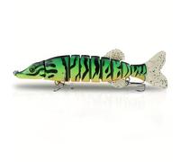 Multi Jointed Swimbaits, Segmented Slow Sinking Swimming Baits, Realistic Lifelike Freshwater & Saltwater Lure for Bass, Trout, Pike, Walleye, Salmon, Crappie, Ideal Fishing Gift for Anglers (Uellow)