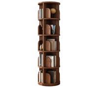 Multi-Layer 360° Rotating Bookshelf - Stackable Solid Wood Bookcase with Baffle Floor Standing Storage Rack for Bedroom Living Room & Home Office (Size: 162x46cm Color: A)