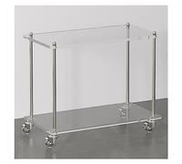 Multi-layer Acrylic Organizer Shelf, Movable Bathroom Cosmetic Storage Shelves with Wheels for Display, Clear, 40x24x37.5cm, Ideal for Makeup and Accessories Organization