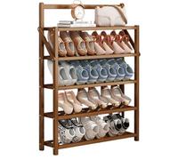 Multi-Layer Bamboo Shoe Storage, Tall Free-Standing Rack for Closet & Entryway, Foldable Shoe Shelf for Bedroom, Space-Saving Design (70x17x100CM)