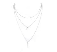 Multi-Layer Bar Pendants Necklace Y Curve Bar Alloy Choker Sequin Thin Three Layers Neck Chain Creative And Exquisite WorkmanshipUseful and Professional