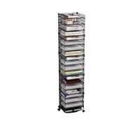 Multi-Layer Black File Cabinet & Office Shelf Trolley 152cm Tall Bookshelf for Data nization & Hierarchical Storage Stylish Floor Storage Solution