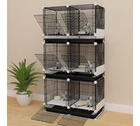 Multi-layer Breeding Bunny Cage, Rabbit Hutch Indoor, Small Animal Multi-compartment Pet Cage, Removable Pull Out Tray(74x39x138cm)