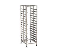 Multi-Layer Bun Pan Bakery Rack,Commercial Mobile Sheet Pan Rack,Stainless Steel Racking Trolley Storage,for Bread Pizza Baking,Load 400kg(15-Tier)