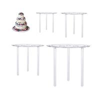 Multi-Layer Cake Supports Set with 12 Pieces Cake Dowels Rods for Tiered Cake, 4 Tier Cake Separator Plates Cake Stand Holder for Wedding Cake Construction and Stacking (4, 6, 8, 10 inch)