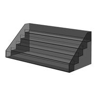 Multi-Layer Ceramic Tile Sample Display Stand, Acrylic Desktop Rack for Porcelain & Marble Slabs, Retail Store Organizer, Trade Show Showcase (Black, 40cm/15.7in)