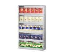 Multi-layer Cigarette Display Rack, Aluminum Alloy Wall Mounted Cabinet for Convenience Store Retail Counter