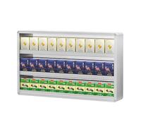 Multi-layer Cigarette Display Rack, Aluminum Alloy Wall Mounted Cabinet for Convenience Store Retail Counter