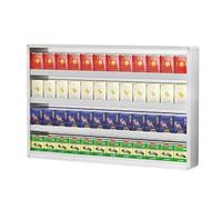 Multi-layer Cigarette Display Rack, Aluminum Alloy Wall Mounted Cabinet for Convenience Store Retail Counter