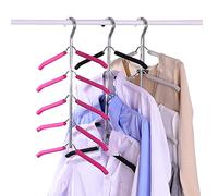 Multi-Layer Clothes Hangers Blouse Tree Hangers 3 Pack 5 in 1 Non Slip Space Saving Stainless Steel Shirt Hangers Closet Organizer