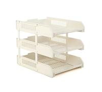 Multi-Layer Desk File Multifunctional A4 Paper Storage Rack Simple Blue & Yellow Office File Holder Desktop File Management System (B L)