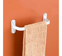 RETYOVE Multi-layer Dislocation Towel Rack Holder Wall Mounted Space Aluminum Towel Rail Towel Bar Stands for Bathroom Hotel Kitchen White Single layer 30CM