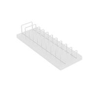 Multi-Layer Display Rack for Trade Show, Large Capacity Metal Sample Stand for Tiles/Wood/Brick, 10 Card Slots, White