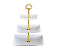 Multi Layer Fruit Serving Tray Three-layer Cake Stand Wedding Party Dessert Table Candy Fruit Plate Cake Self-help Display Home Table Decoration Trays(White)