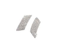 Multi Layer Full Diamond Diagonal Earrings, Stepped Geometric Earrings, Cool and Refreshing Accessories, Suitable for Women Who Commute and Vacation on a Daily Basis