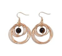 Multi-Layer Geometric Circle Cross Hook Earrings for Women, Interlocking Round Dangle Earrings with Contemporary Flair, Trendy Statement Piece