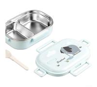 Multi-layer insulated stainless steel lunch box with leak proof locking lid suitable for students and children (Blue2)