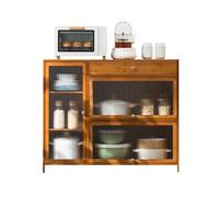 Multi-Layer Kitchen Sto Cabinet with Small Ders & Flip-Up Doors - Floor Standing Cupboard for Kitchen & Living Room, Brown, 39.4"x16.5"x33.1", Space-Saving nizer