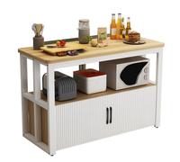 Multi-Layer Kitchen Storage Shelves with Cabinets & Microwave Rack, Black Fruit & Vegetable Organizer for Home, Space-Saving Kitchen Furniture Solution