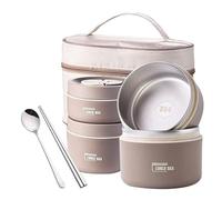 Multi Layer Lunchbox - Insulated Meal Keeper, Thermal Lunch Container | Leak-Proof Thermal banto Box, Portable Food Container with Lunch Bag, Stackable Leakproof Stainless Steel Food Container