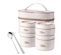 Multi Layer Lunchbox - Insulated Meal Keeper, Thermal Lunch Container | Leak-Proof Thermal banto Box, Portable Food Container with Lunch Bag, Stackable Leakproof Stainless Steel Food Container