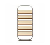 Multi-Layer Magazine Rack - Compact Newspaper Stand for Floor Reading, Solid Wood Display Holder, Stainless Steel Brochure nizer, Stylish Storage Solution ,Cherry Wood