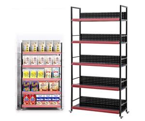 Multi-layer Mobile Display Rack - Push-pull Design for Easy Movement, High Capacity Storage Solution for Snacks, Drinks, and Medicine in Kitchens and Drugstores
