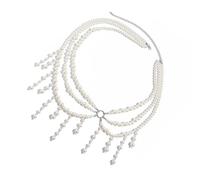 Multi Layer Pearls Fringe Waist Chain Adjustable Length Body For Women Elegant Party Jewelry Accessory Pearls Fringe Belly