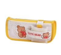 Multi-Layer Pencil Case Large Capacity Fun Cute Bear Rabbit Heart Bunny Pen Bag Kawaii Pouch Stationery Organizer for Teens(Gelb)