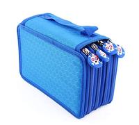 Multi-Layer Pencil Case Large Capacity Pen Bag for Students Portable Oxford Blue 72pcs