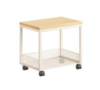 Multi-Layer Printer Stand with Lockable Wheels Under Deskfor Fax & 3D Printers Stable Structure Compact Design (White 16.5 x 11.8 in)