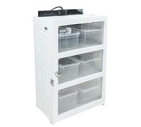 Multi-Layer Reptile Drawer Enclosure: Stackable Breeding Terrarium with Removable Dividers for Arboreal/Terrestrial Pets (Snake, Scorpion, Gecko),White,38W Heating Mat
