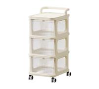 Multi Layer Rolling Cart with Wheels Removable Drawer Trolley Transparent Kitchen Island Storage Cabinet Versatile Utility Cart for Bathroom Laundry & Kitchen nization