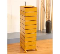 Multi-Layer Rolling Storage Cart, 360° Rotating Cabinet with Drawers, Versatile Bedside Table, Yellow Ten-Layer Cosmetic Trolley for Home & Office