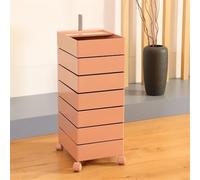 Multi-Layer Rolling Storage Cart, 360° Rotating Cabinet with Drawers, Versatile Pink Cosmetic, Seven-Tier Bedside Table for Easy Access and Space-Saving.