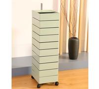Multi-Layer Rolling Storage Cart 360° Rotating Cosmetic with Drawers Green Bedside Table Trolley Ten-Layer Mobile Utility Cart for Home & Office