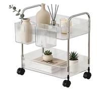 Multi-Layer Rolling Utility Cart with Wheels - Versatile Trolley for Kitchen Bathroom Office Salon Laundry Makeup Dorm Bedroom & Craft rage
