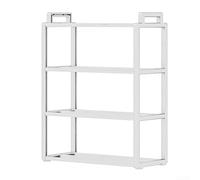 Multi Layer Shoe Rack with Widening Structure for Efficient Storage of Shoes in Dorms and Home Entryways Stainless Steel Frame (White)