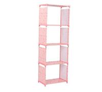 Multi Layer Standing Bookcase, Storage Shelf Rack with Adjustable Shelves, Home Organizer for Living Room Bedroom Office, Modern Bookshelf with Non - Woven Fabric and Reinforced St (Lucky Cherry)