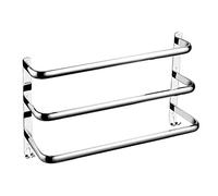 Multi-layer towel rack 40CM-60CM,SUS 304 Stainless Steel Bathroom Towel Rail with Hooks Wall Mounted Towel Holder Towel Bar Rail 3 bars 50cm